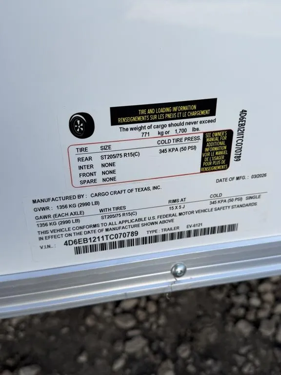 new Cargo (Enclosed) Trailers Cargo Craft  for sale, in Waxahachie, TX Thumbnail 8