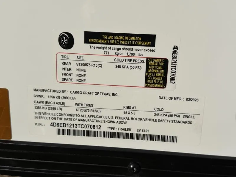 new Cargo (Enclosed) Trailers Cargo Craft  for sale, in Waxahachie, TX Thumbnail 9