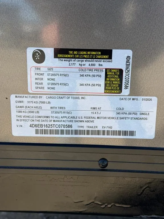 new Cargo (Enclosed) Trailers Cargo Craft  for sale, in Waxahachie, TX Thumbnail 8