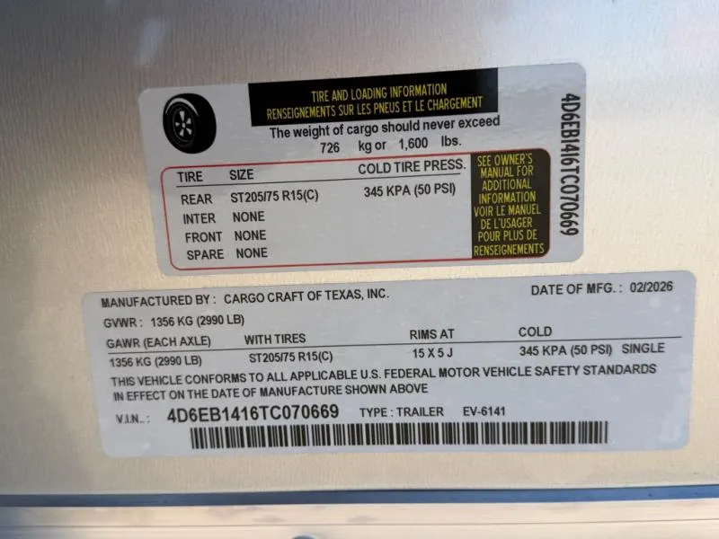 new Cargo (Enclosed) Trailers Cargo Craft  for sale, in Waxahachie, TX Thumbnail 5