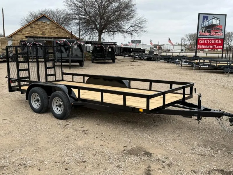 2026 C&M Trailers 76"x16' Tandem Axle Utility Trailer w/ Gate & Brakes (76X16TA)