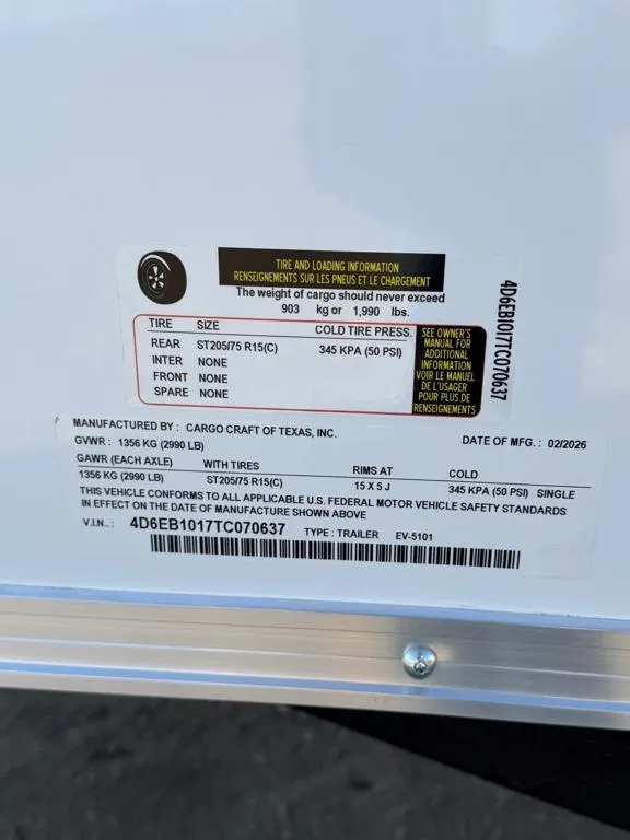 new Cargo (Enclosed) Trailers Cargo Craft  for sale, in Waxahachie, TX Thumbnail 5