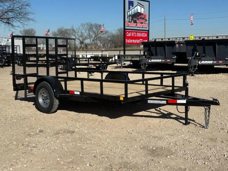 2026 C&M Trailers 76"x12' Single Axle Utility Trailer w/ Gate 3.5K GVWR (76X12SA)