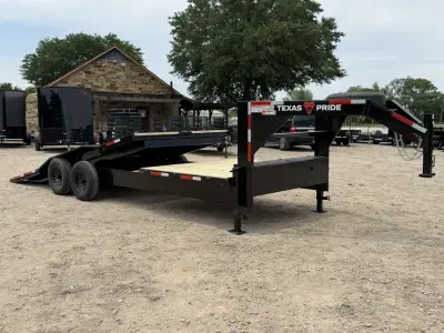 2026 Texas Pride 102X24 GOOSENECK LOWBOY HYDRAULIC TILT DECK EQUIPMENT TRAILER 16,000 LBS GVWR