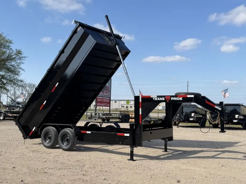 2026 Texas Pride 7x16x3 Telescopic Gooseneck Dump Trailer 16k GVWR