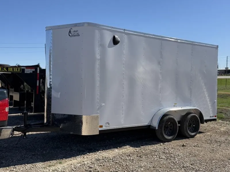 2026 Cargo Craft 7x16 Bumper Pull Tandem Axle Enclosed Cargo Trailer Elite V-Nose 7K GVWR (EV-7162)