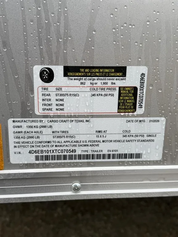 new Cargo (Enclosed) Trailers Cargo Craft  for sale, in Waxahachie, TX Thumbnail 5