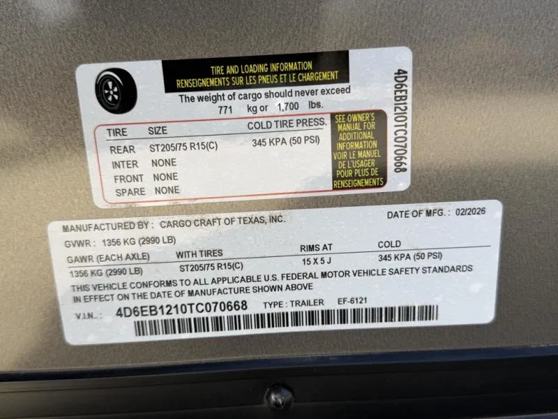 new Cargo (Enclosed) Trailers Cargo Craft  for sale, in Waxahachie, TX Thumbnail 5