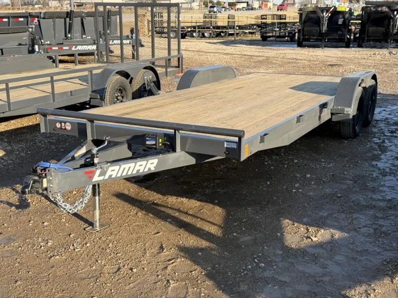2026 Lamar 83"x20' Car Hauler Trailer Bumper Pull 7K GVWR (CE832023), Removable Fenders