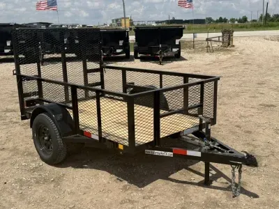 2026 C&M Trailers 5'x8' Single Axle Utility Trailer with Gate and 2' Mesh siding. (5X8SA)