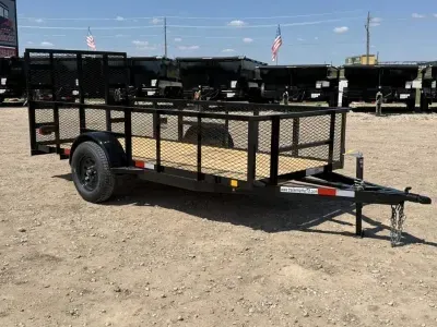 2026 C&M Trailers 5' x 12' Single Axle Utility Trailer w/ Gate and 2' Mesh Siding (5X12SA)
