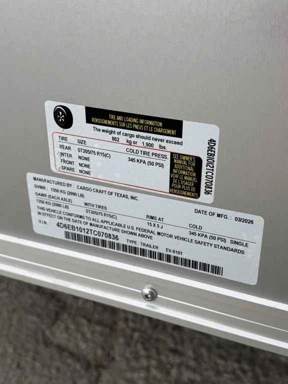 new Cargo (Enclosed) Trailers Cargo Craft  for sale, in Waxahachie, TX Thumbnail 9