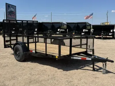2026 C&M Trailers 76"x12' Single Axle Utility Trailer with Gate and 2' Mesh Siding (76X12SA)