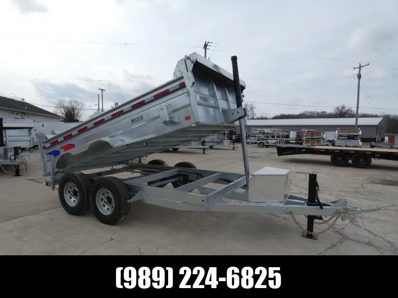 Galvanized 7 x 12' Galvanized Dump Trailer with Telescopic Lift - Corrosion Resistant -Flexible Fina
