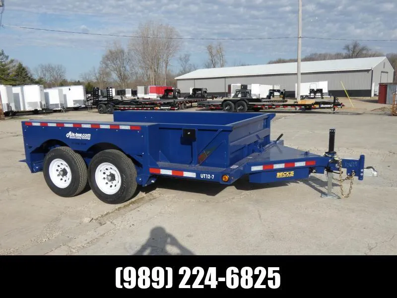 Air Tow Air Tow 12' Drop Deck Equipment Trailer For Sale - Easy Ground Level Loading = No Ramps or T
