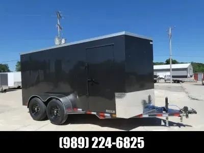 Delco Trailers 7' x 14' Heavy-Duty Enclosed Cargo Trailer - Tongue & Groove Wood Floor - Solid Steel