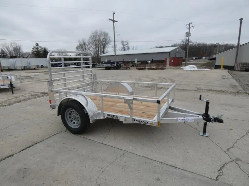 2026 Legend Trailers Open Deluxe Single Axle 5' x 8' Aluminum Utility Trailer - Built in Michigan