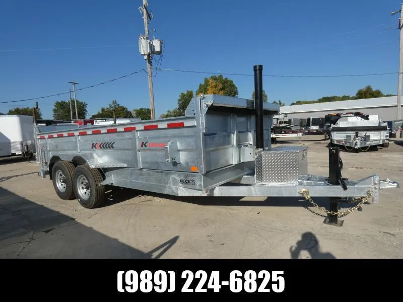 Galvanized 7 x 16' Dump Trailer For Sale - 24K Telescopic Lift - Corrosion Resistant -Flexible Finan