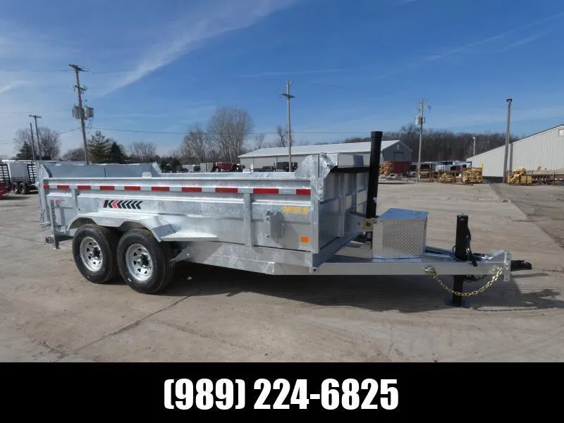 Galvanized 7 x 14' Galvanized Dump Trailer with Telescopic Lift - Corrosion Resistant -Flexible Fina