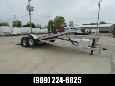 Galvanized 7' x 20' Full Tilt Deck Equipment Trailer For Sale - Full Hydraulic Tilt Deck - Corrosion