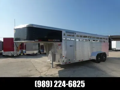Sundowner Trailers 7' x 28' Gooseneck Aluminum Stock Trailer - Flexible Financing - CLEARANCE UNIT