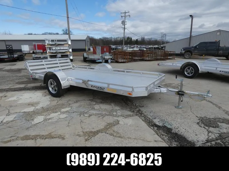 Legend Trailers All Aluminum 7' x 14' Utility Trailer With Aluminum Deck & 3-Way Gate - Torsion A