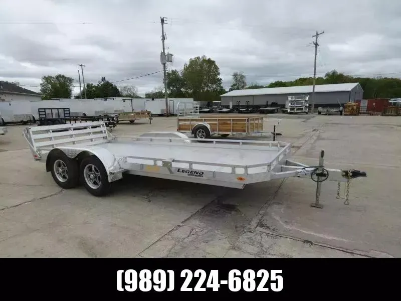 Legend Trailers All Aluminum 7' x 16' Utility Trailer With Aluminum Deck & 3-Way Gate - $0 Down F