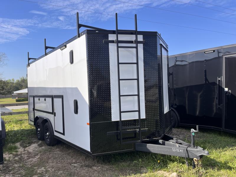 2024 Rock Solid 8.5x16 7' Interior White 10k Cargo / Enclosed Trailer