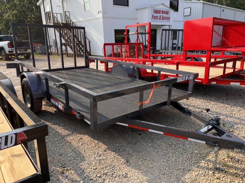 Trailer World 6.5'X12' HD Utility Black Lumber Spring Assist Trailer