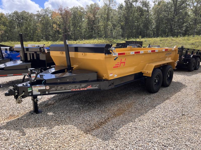 2024 Horizon Trailers 7x14 14k Black/yellow Telescopic Dump Trailer
