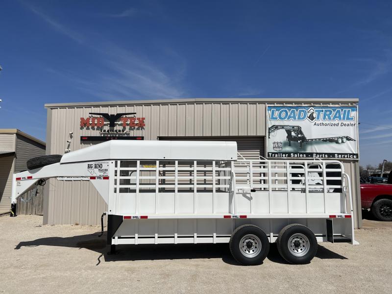 2022 Big Bend 16' Half Top Gooseneck Livestock Trailer Mid Tex