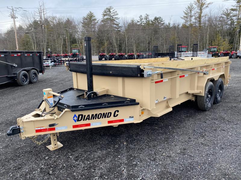 2023 Diamond C Trailers 7x16 Powder Coated 15K Telescopic Dump Trailer w/Side Step, Tarp & Ramps
