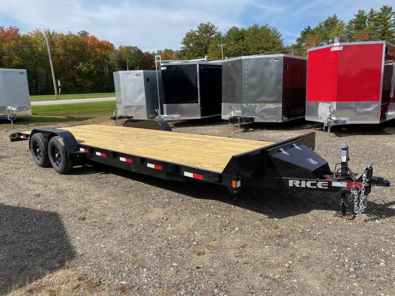 2024 Rice Trailers 7x24 Powder Coated 10k Car Hauler w/SlideIn Ramps