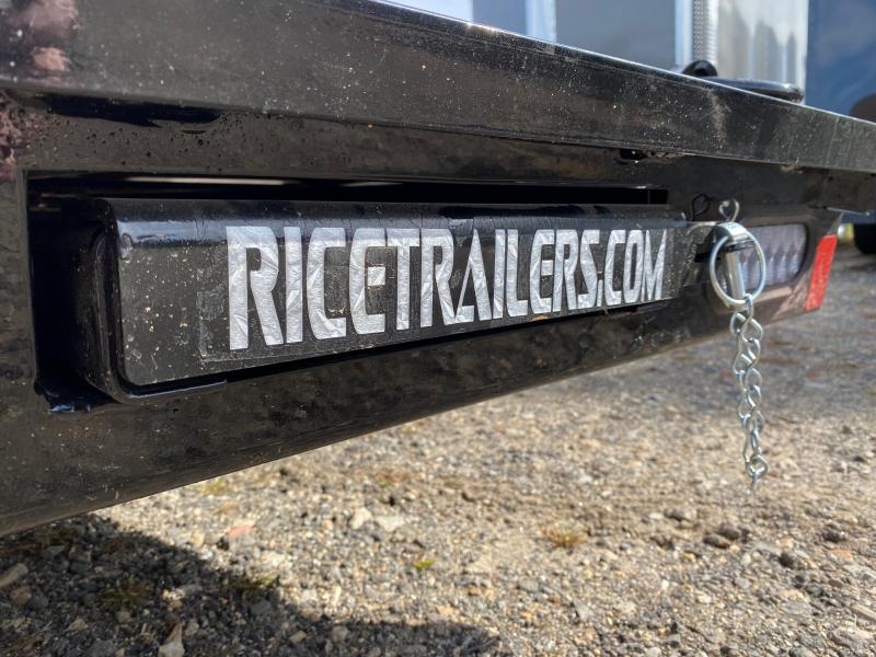 2024 Rice Trailers 7x24 Powder Coated 10k Car Hauler w/SlideIn Ramps
