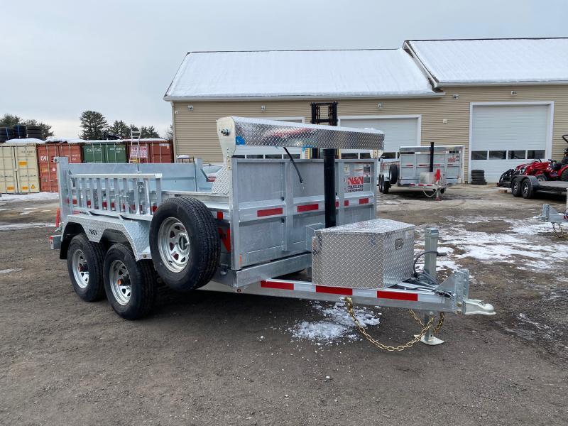 2024 N&N Trailers 6x10 Galvanized 10K Dump Trailer w/Tarp, Ramps, & Matching Spare Central NH
