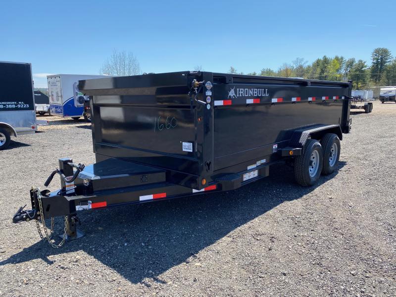2022 Iron Bull 7x16 Powder Coated 14K High Side Dump Trailer w/Tarp Kit