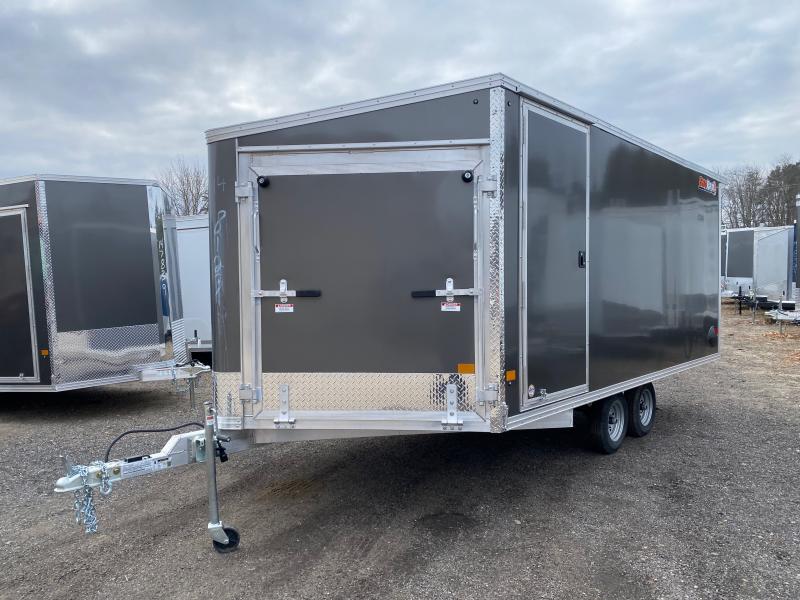 2024 SnoPro Trailers 101x14+4.5 Aluminum 2/3-Place Enclosed Snowmobile Trailer w/3 Rows Slide Track & Spoiler qAEGno4g0qdn