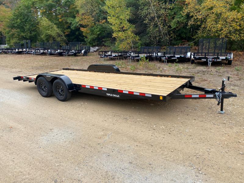 2025 Triple Crown Trailers 7x20 7K Wood Deck Car Hauler w/Stowable