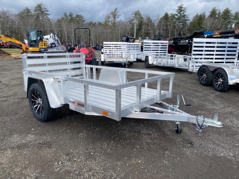 2024 Sport Haven 5x8 3K Aluminum Utility w/BiFold Rear Ramp Central NH Trailers Dump