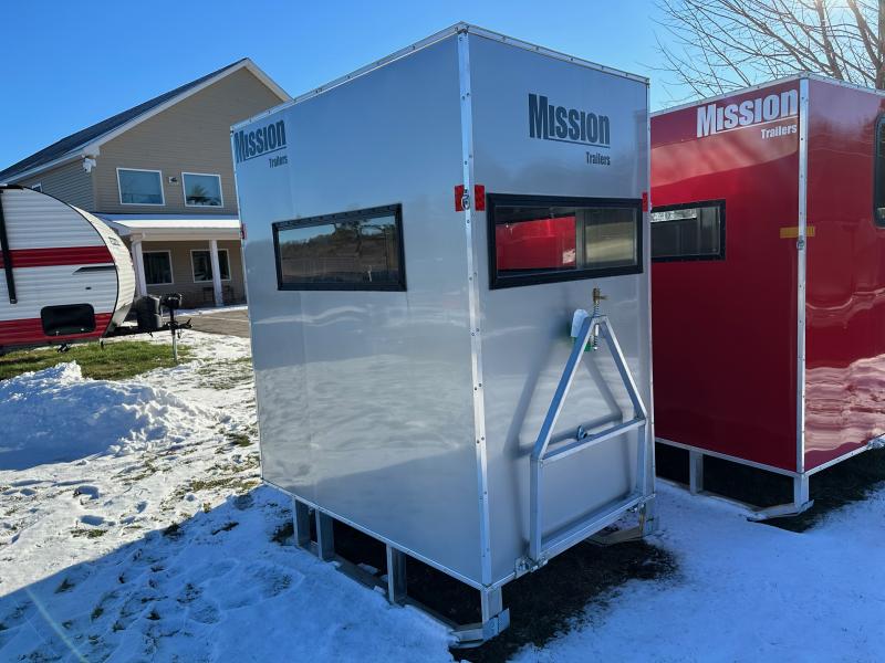 2023 Mission 4x6 Aluminum Ice Shack w/Tow Hitch, Skis, & Roof Vent