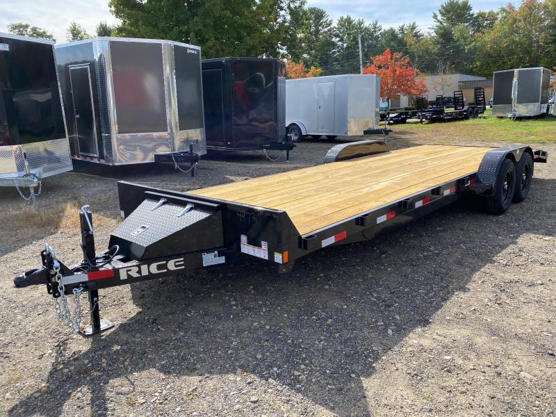 2024 Rice Trailers 7x24 Powder Coated 10k Car Hauler w/SlideIn Ramps