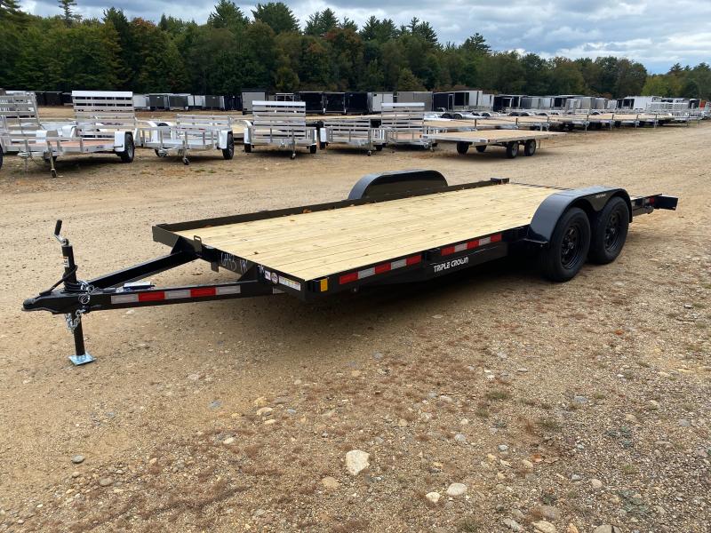 2025 Triple Crown Trailers 7x18 7K Wood Deck Car Hauler w/Stowable