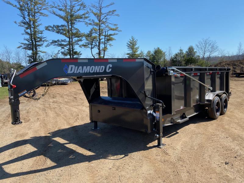 2023 Diamond C Trailers 7x16 Powder Coated 18K Gooseneck Telescopic Dump Trailer w/Tarp Kit