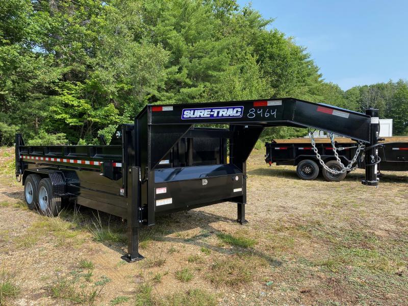 2024 SureTrac 7x16 Powder Coated 16K Gooseneck Dump Trailer w/Ramps