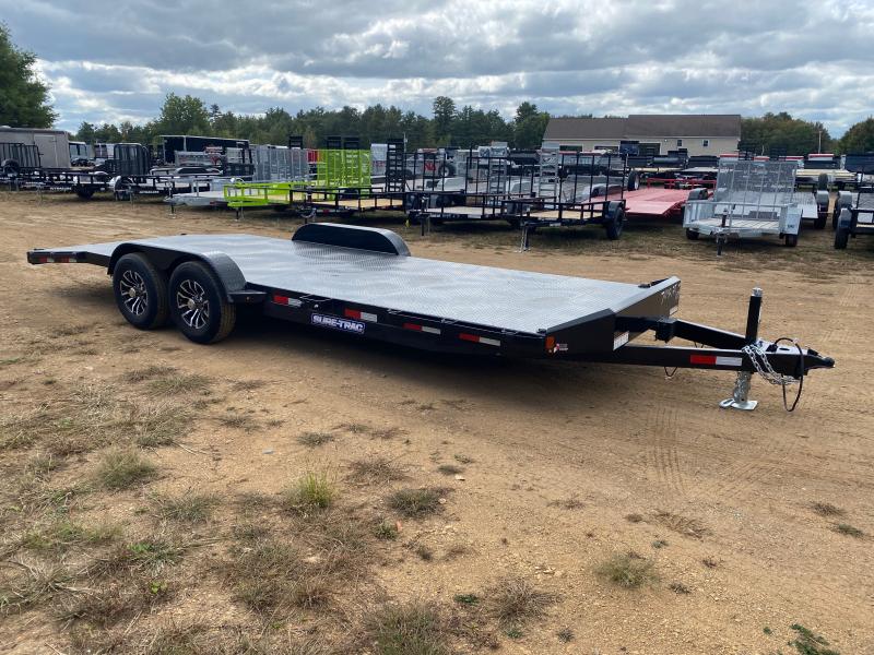 2024 SureTrac 7x22 Powder Coated 10K Steel Deck Car Hauler w/Slide In