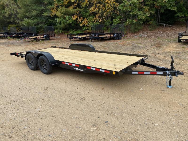 2025 Triple Crown Trailers 7x18 7K Wood Deck Car Hauler w/Stowable