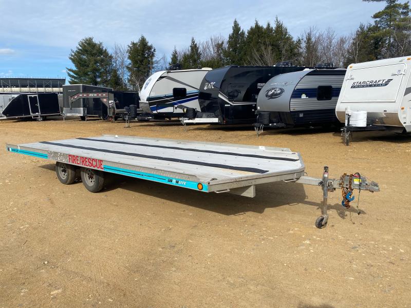 1996 Raven 8.5x20 Aluminum 3.5K  Snowmobile Trailer w/Slide Out Ramp