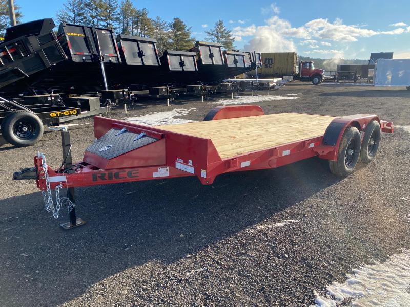 2023 Rice Trailers 7x18 Powder Coated 10k Car Hauler w/Slide In Ramps Central NH Trailers