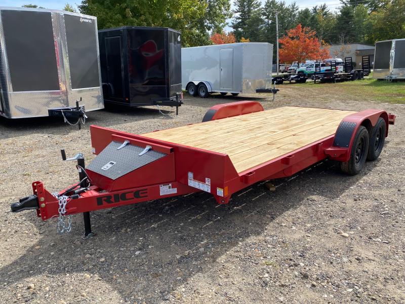 2023 Rice Trailers 7x18 Powder Coated 7k Car Hauler w/SlideIn Ramps Central NH Trailers