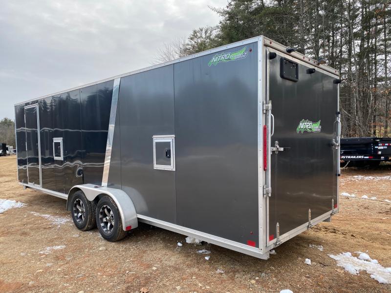 2018 Nitro 7x24 Aluminum 4Place Enclosed Snowmobile Trailer w/Finished Interior, Mats & Guides